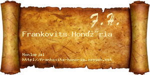 Frankovits Honória névjegykártya